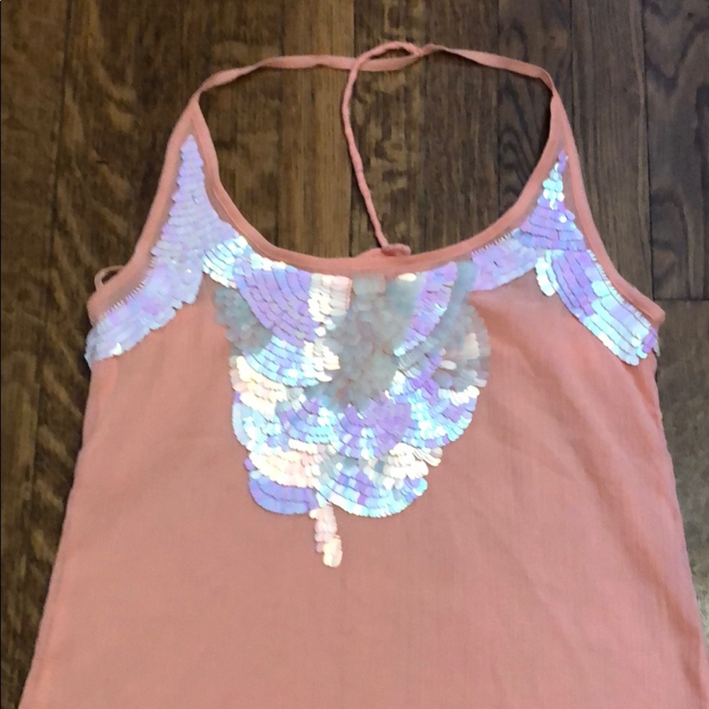 🍍Peach ‘mermaid-sequins’ halter top🍍